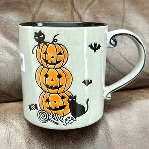Black Cats with Jack O’Lantern Stack and Candy 21oz Halloween Mug
